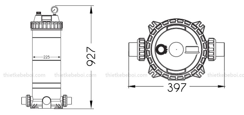 Bình lọc Cartridge Emaux CF100 D225mm