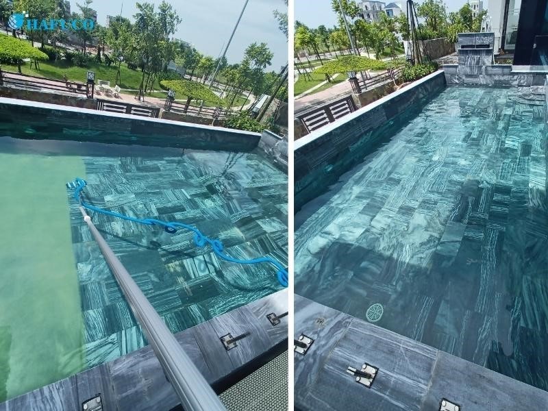 Lắp đặt thiết bị công trình bể bơi gia đình anh Minh tại Thái Bình