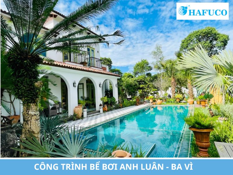 Công trình bể bơi anh Luân tại Ba Vì