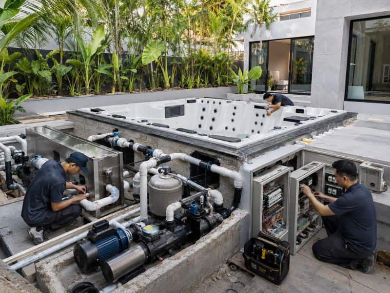 thi công bể sục jacuzzi