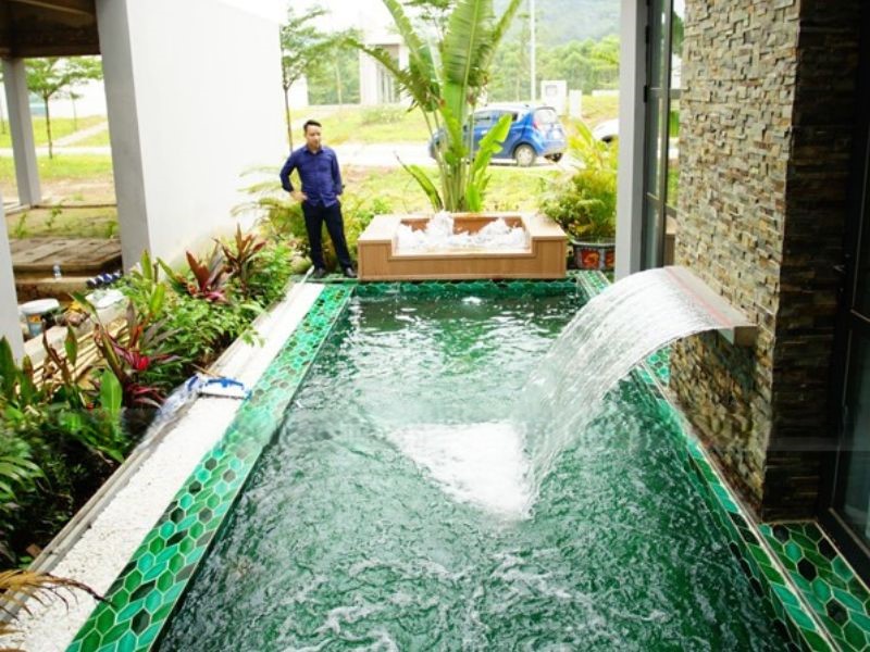 Hafuco bàn giao công trình thi công bể bơi cho chị Bích tại Đại Lải, Phú Thọ