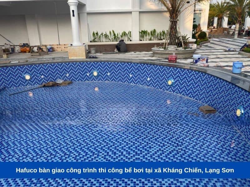 Hafuco bàn giao công trình thi công bể bơi tại xã Kháng Chiến, Lạng Sơn