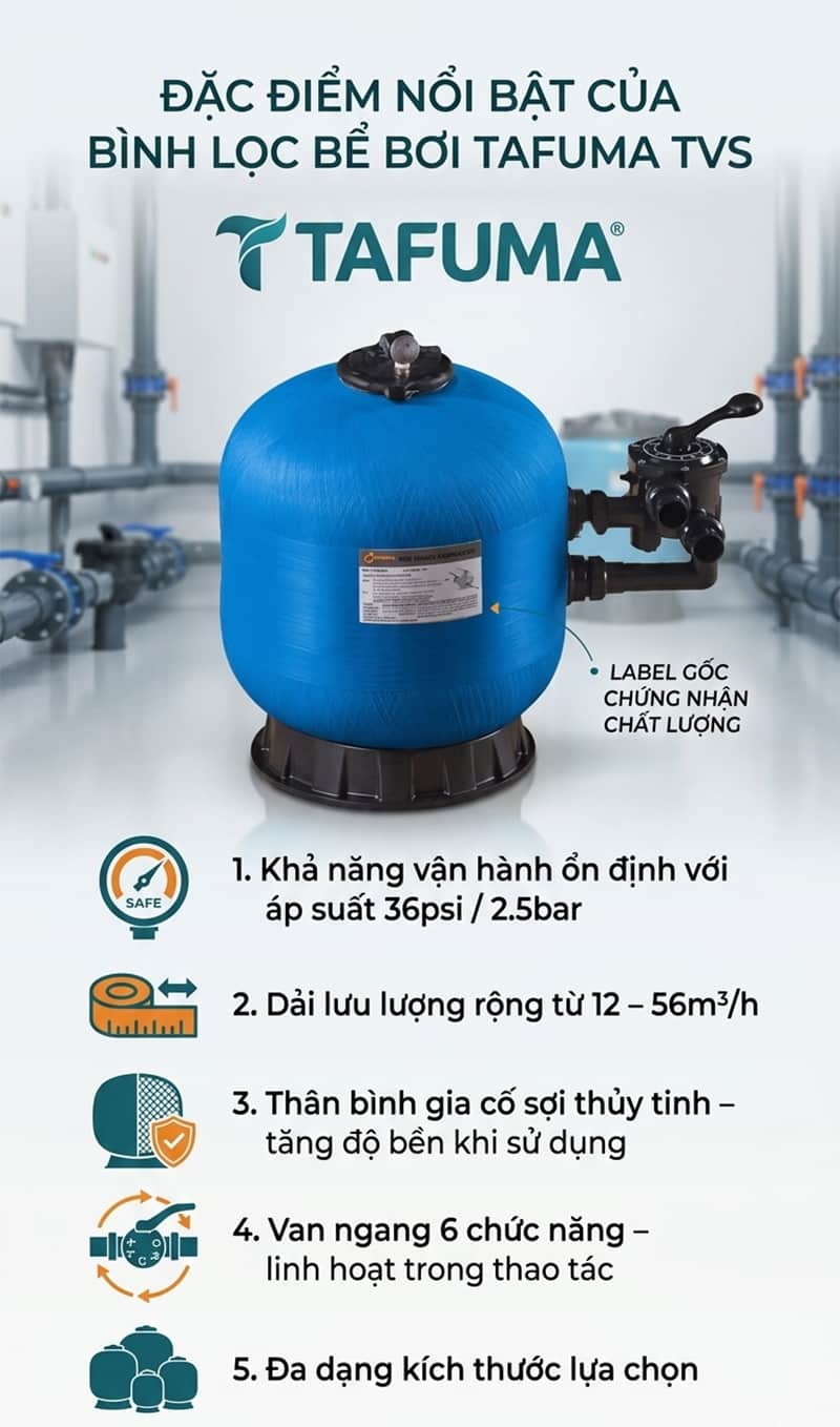 Bình lọc bể bơi Tafuma TVS