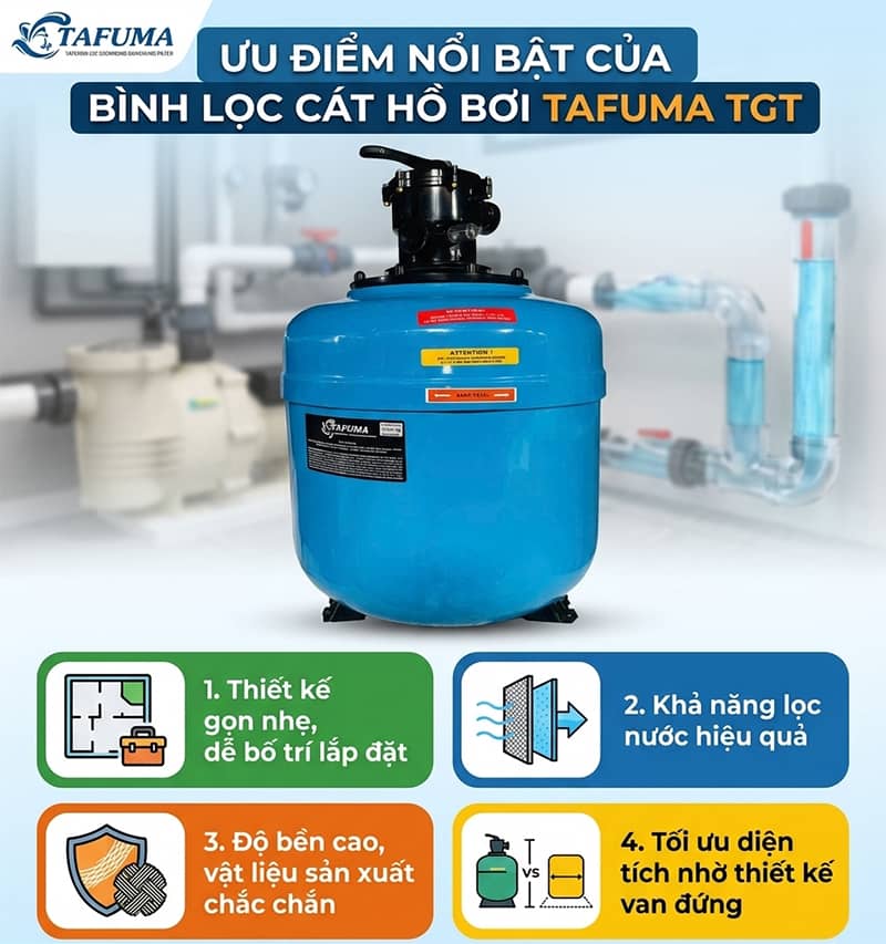 Bình lọc cát hồ bơi Tafuma TGT