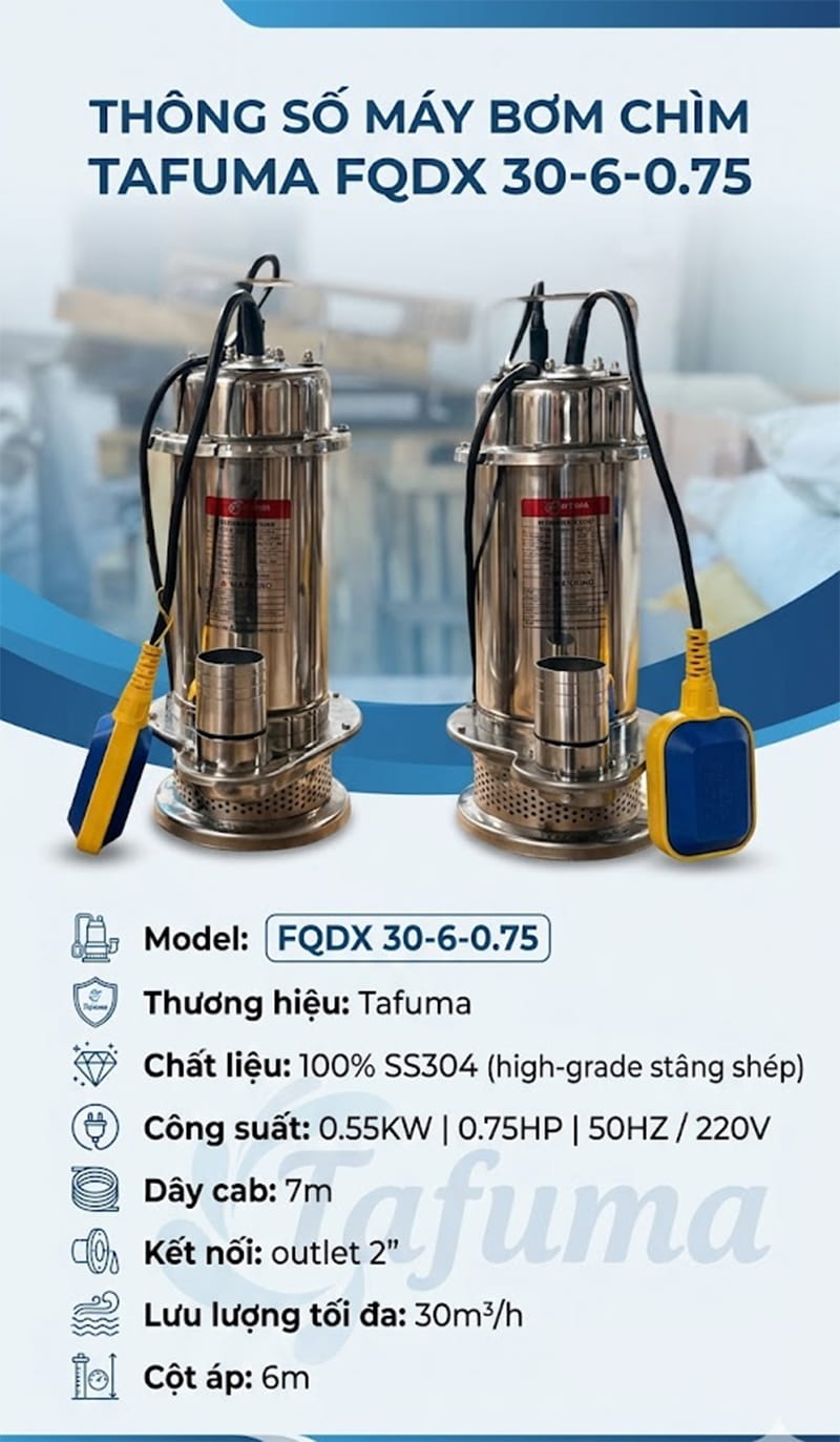 Bơm chìm Tafuma FQDX 30-6-0.75