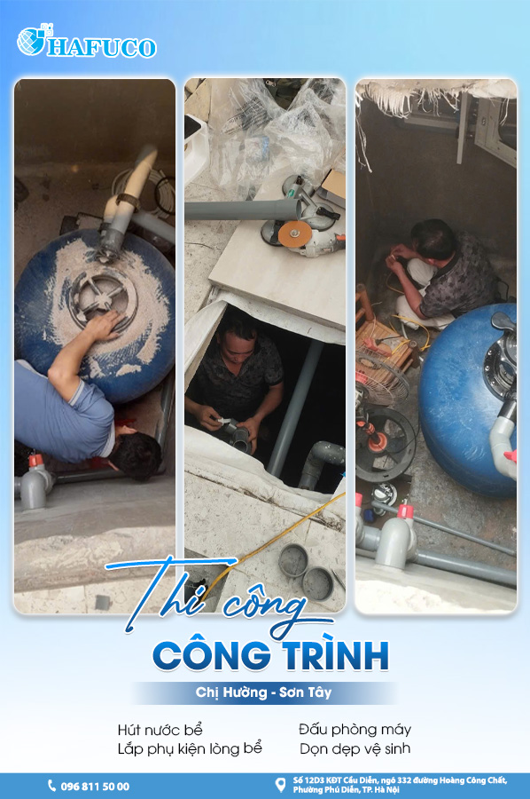 công trình bể bơi cho chị Hường tại Sơn Tây