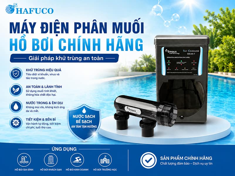 máy điện phân muối hồ bơi
