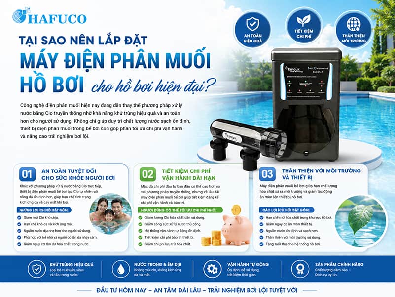 máy điện phân muối hồ bơi