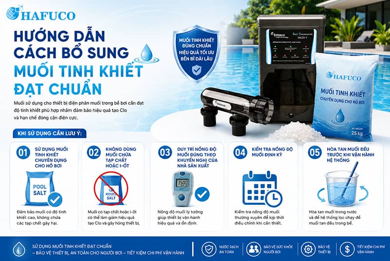 máy điện phân muối hồ bơi