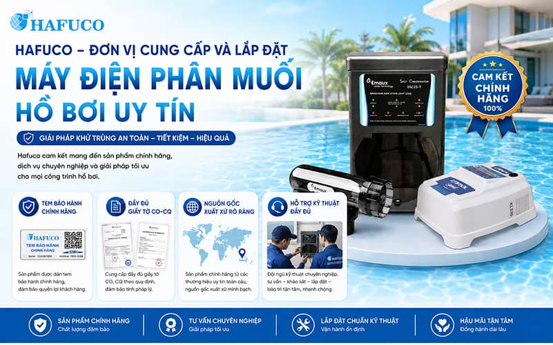 máy điện phân muối hồ bơi