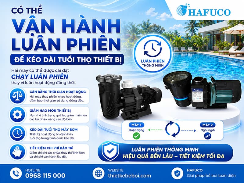 Có thể vận hành luân phiên để kéo dài tuổi thọ thiết bị