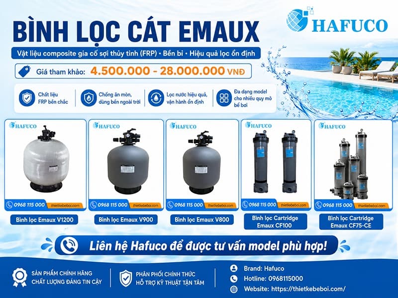 Bình lọc cát Emaux