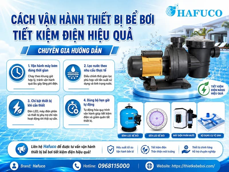 Cách vận hành thiết bị bể bơi tiết kiệm điện hiệu quả [Chuyên gia hướng dẫn]