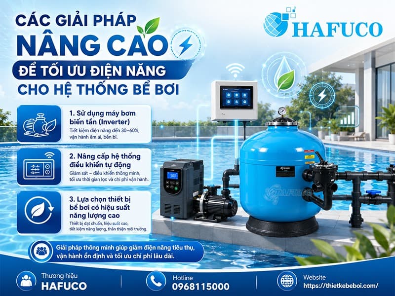 Các giải pháp nâng cao để tối ưu điện năng cho hệ thống bể bơi