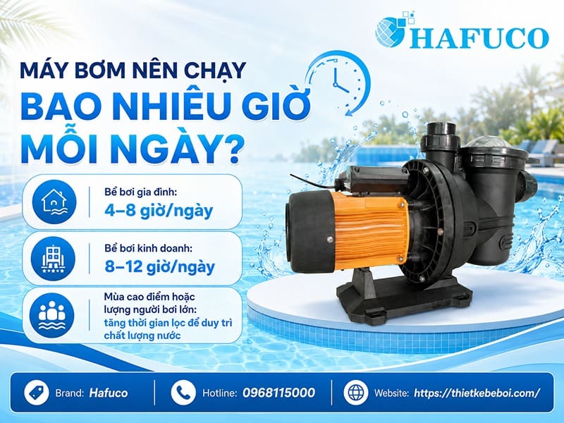 Máy bơm nên chạy bao nhiêu giờ mỗi ngày?