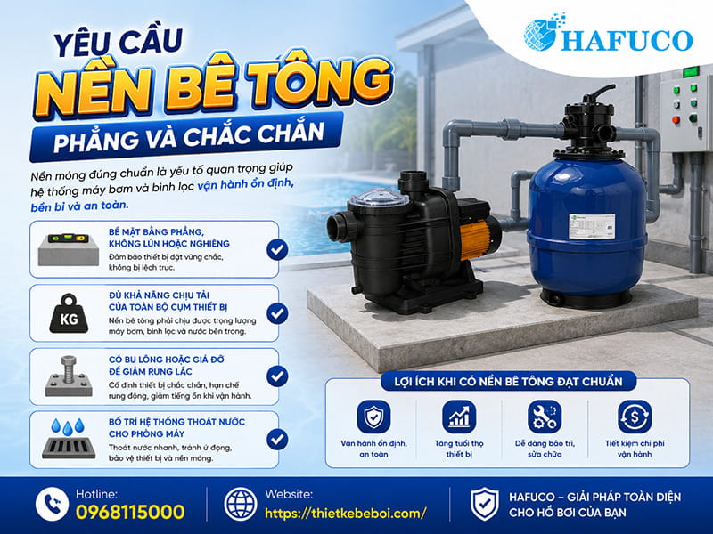 Yêu cầu nền bê tông phẳng và chắc chắn