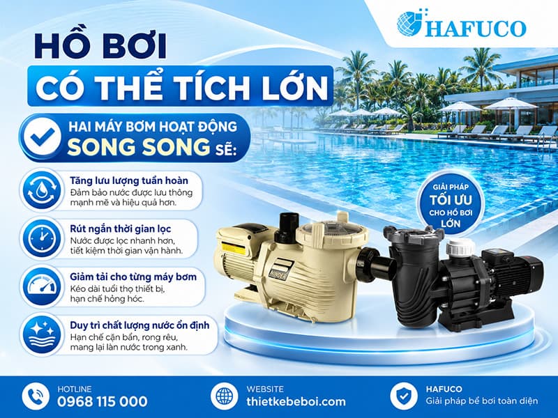 Hồ bơi có thể tích lớn