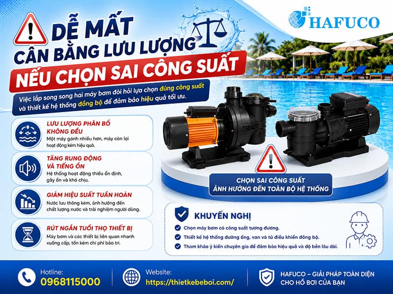 Dễ mất cân bằng lưu lượng nếu chọn sai công suất