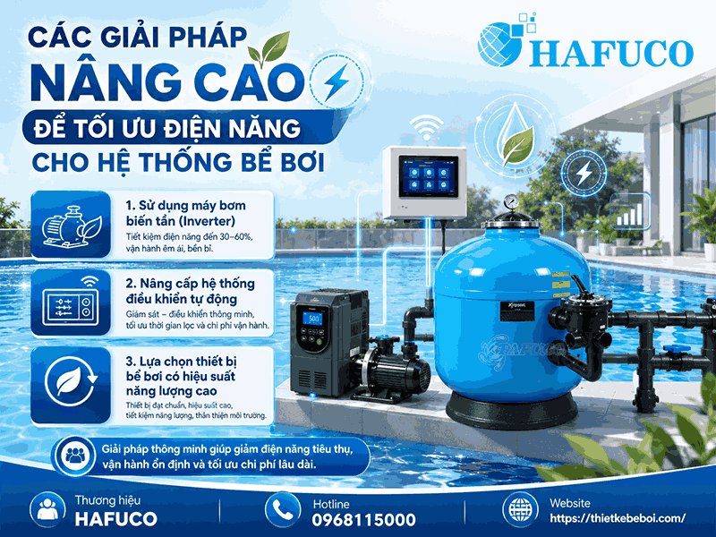 Các giải pháp nâng cao để tối ưu điện năng cho hệ thống bể bơi