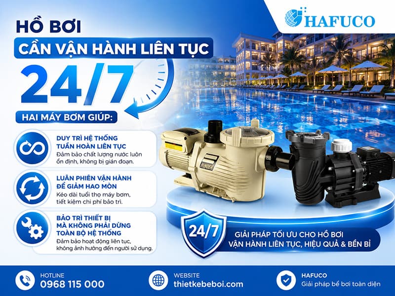 Hồ bơi cần vận hành liên tục 247