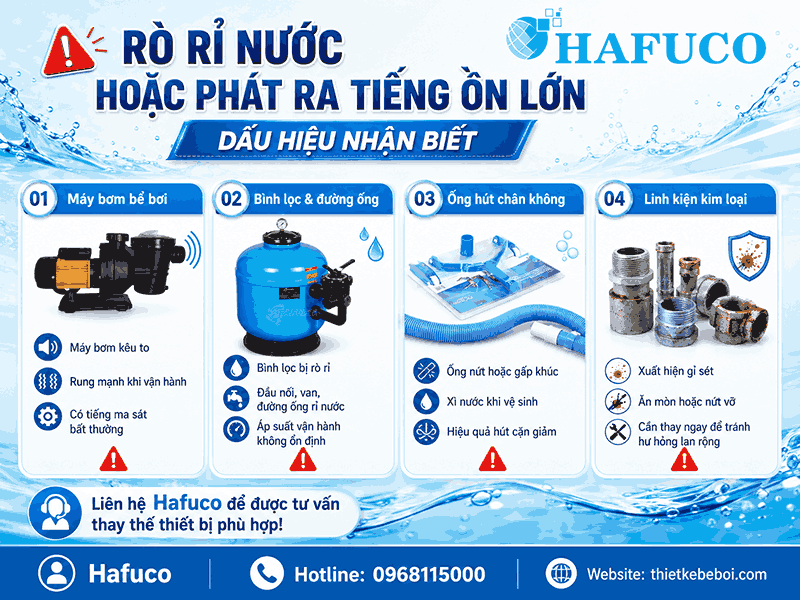 Rò rỉ nước hoặc phát ra tiếng ồn lớn