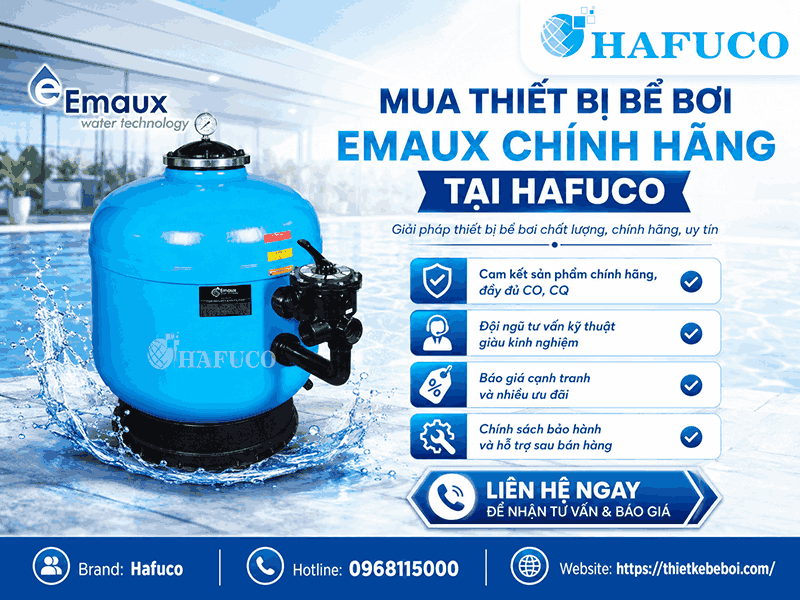Thiết bị bể bơi Emaux chính hãng tại Hafuco