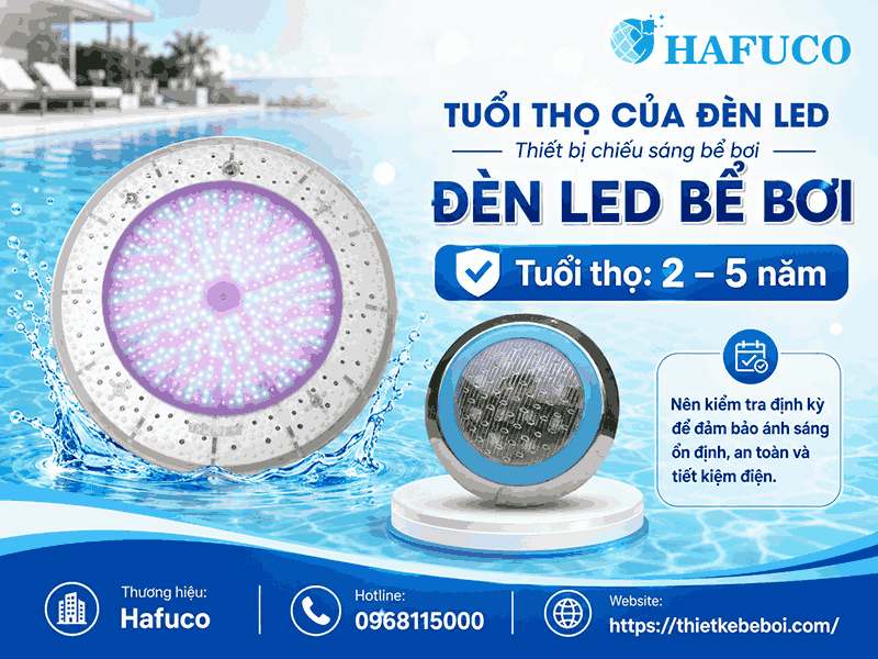 Tuổi thọ của đèn led bể bơi
