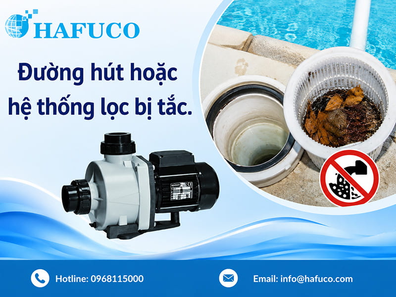 Đường hút hoặc hệ thống lọc bị tắc