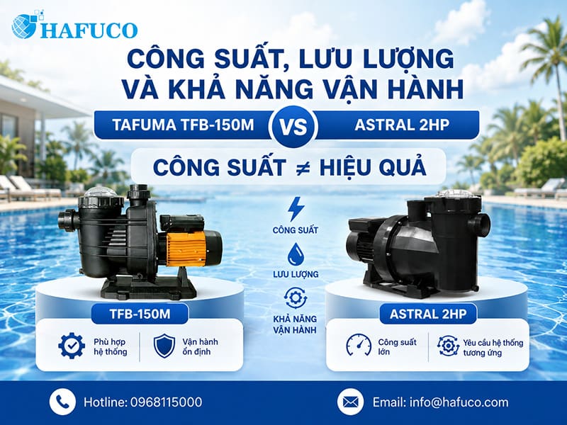 So sánh công suất, lưu lượng và khả năng vận hành