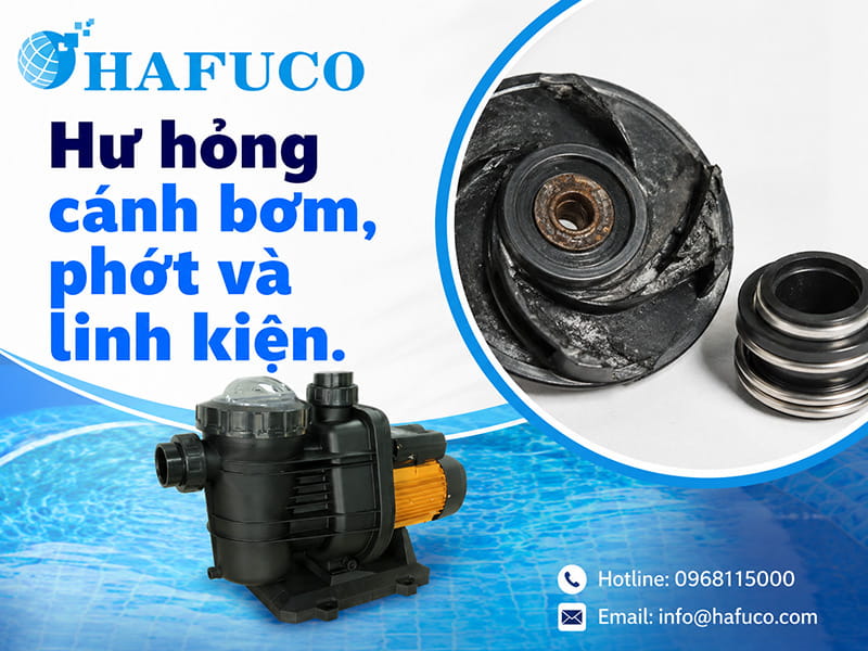 Hư hỏng cánh bơm, phớt và linh kiện