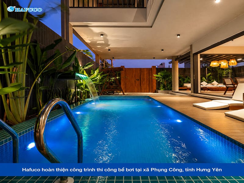 Hafuco hoàn thiện công trình thi công bể bơi tại xã Phụng Công, tỉnh Hưng Yên