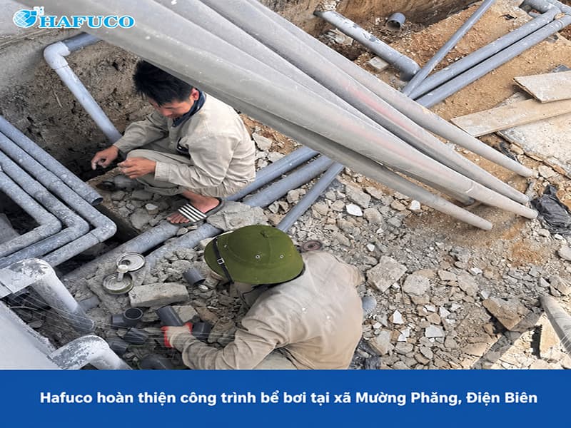 Hafuco hoàn thiện công trình bể bơi tại xã Mường Phăng, Điện Biên