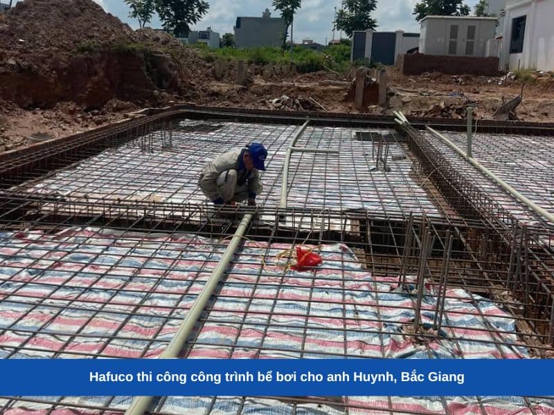Hafuco thi công công trình bể bơi cho anh Huynh, Bắc Giang