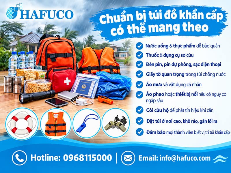 Chuẩn bị túi đồ khẩn cấp có thể mang theo