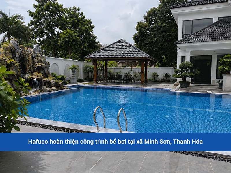 Hafuco bàn giao công trình thi công bể bơi tại xã Hải Lạng, Quảng Ninh
