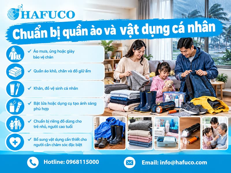 Chuẩn bị quần áo và vật dụng cá nhân