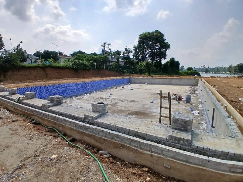 Hafuco hoàn thiện công trình bể bơi biệt thự sân vườn tại xã Đạ Huoai, Lâm Đồng