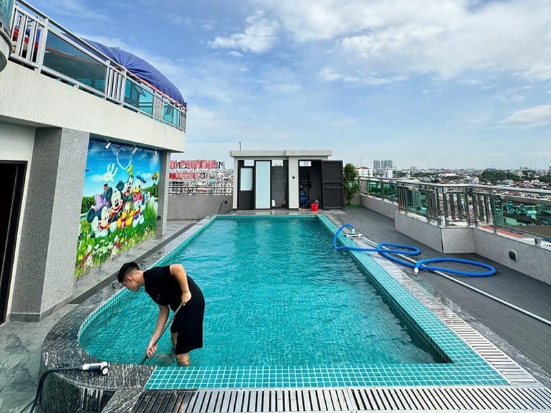Hafuco bàn giao dự án vệ sinh bể bơi tại xã Đông Hưng, Hưng Yên